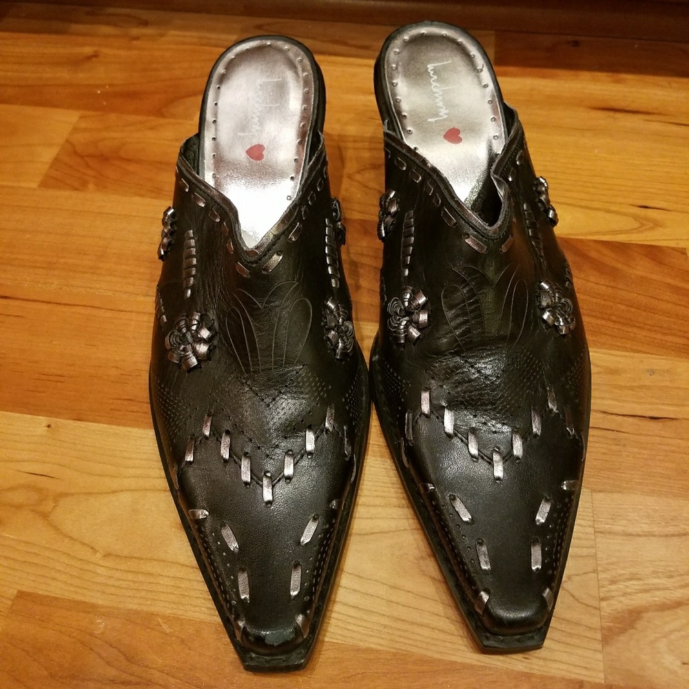 Women's Leather Cowboy Mule Clogs